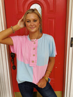 COLORBLOCK TOP // SKY BLUE