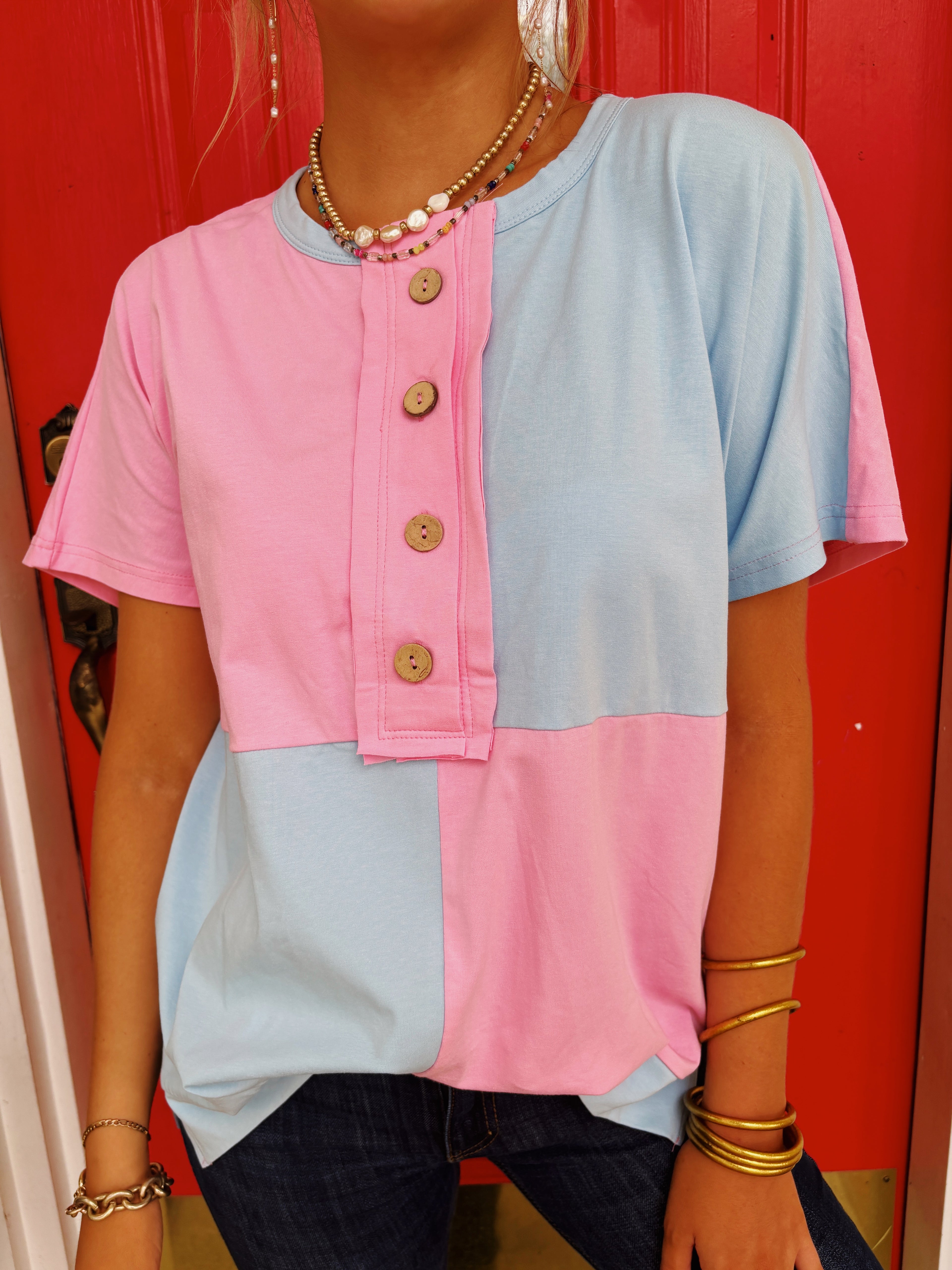 COLORBLOCK TOP // SKY BLUE