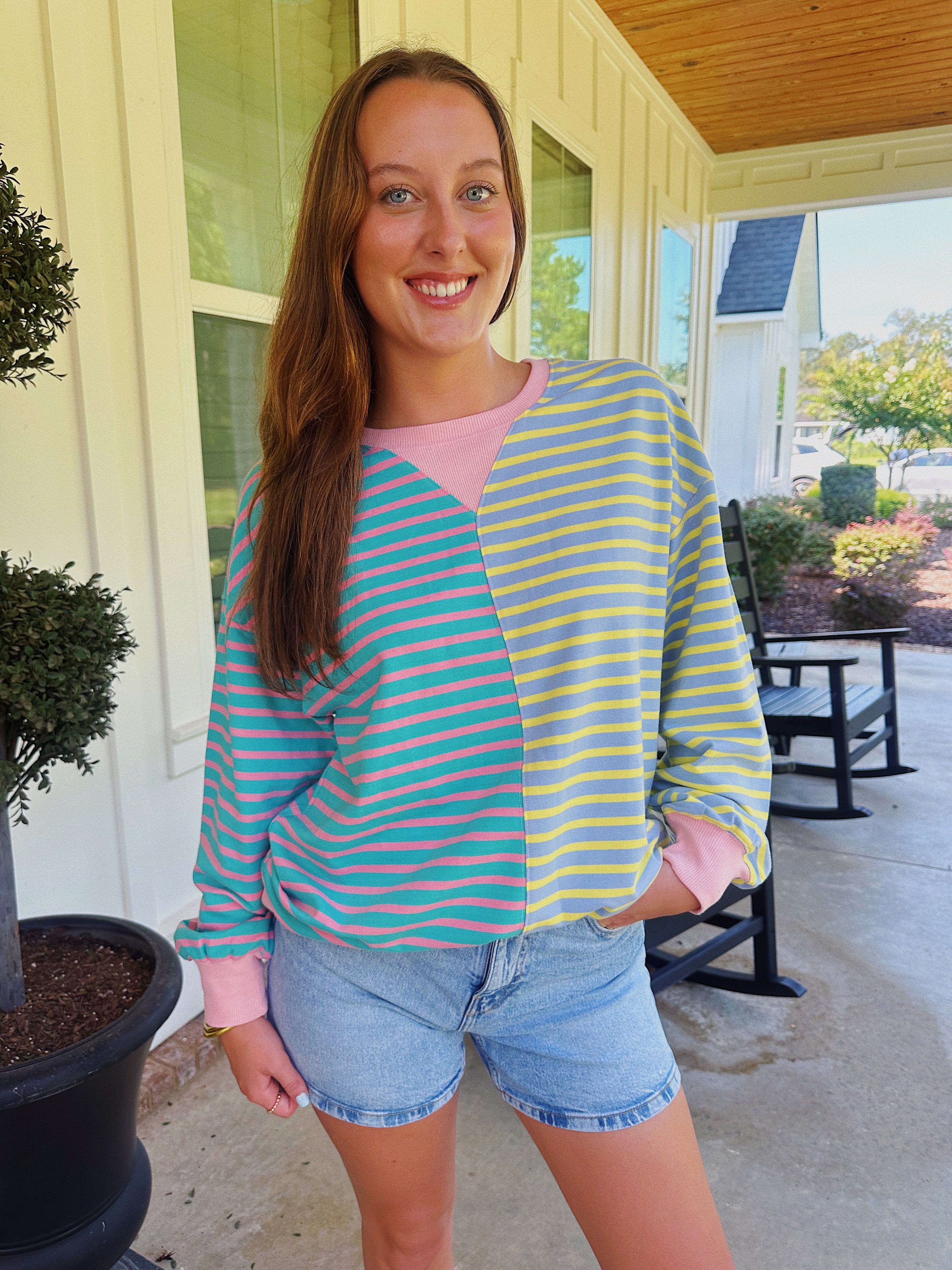COLORBLOCK STRIPED TOP