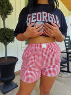 GINGHAM BOXER SHORTS // RED
