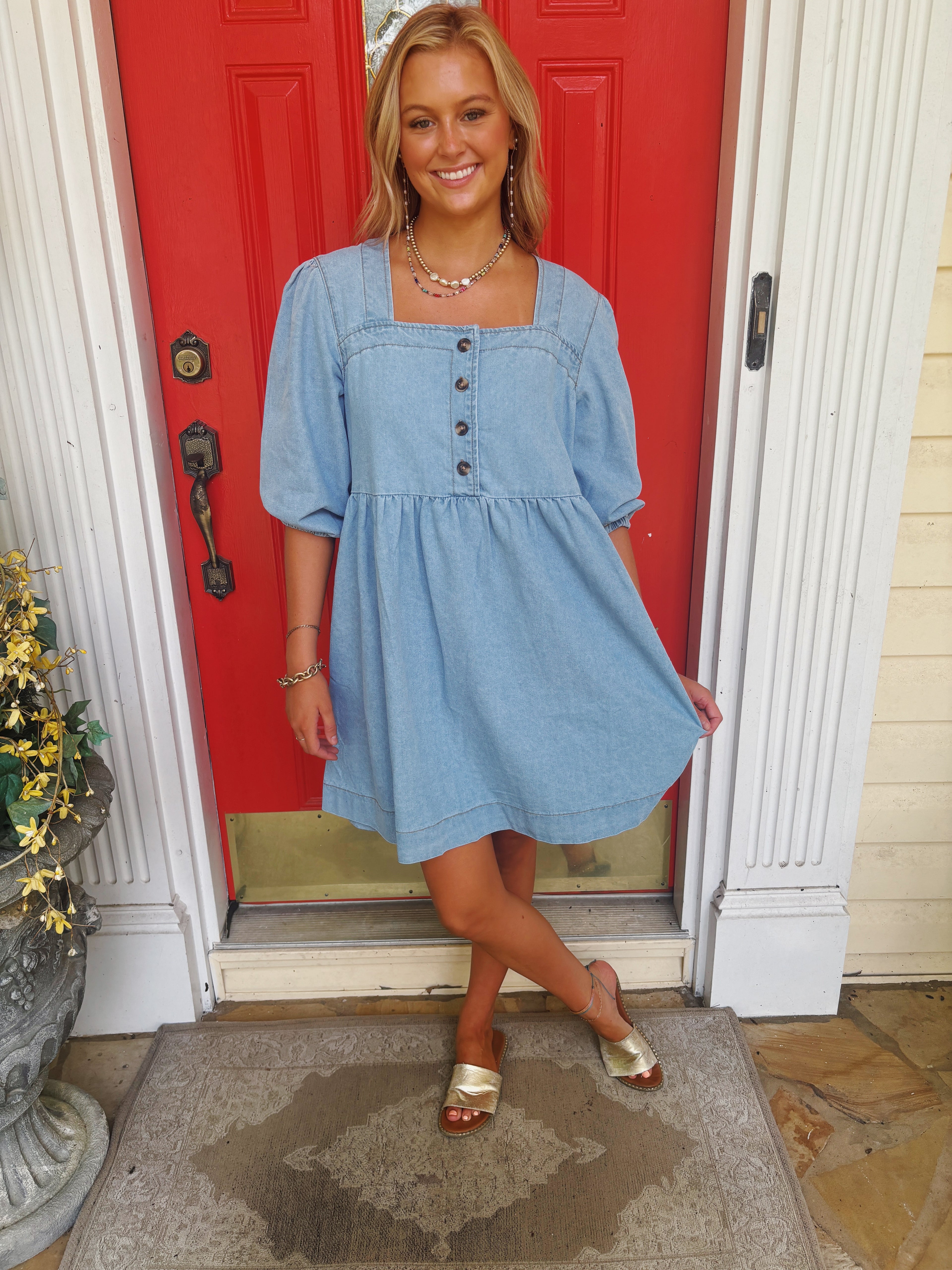 BABYDOLL DENIM DRESS