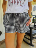 GINGHAM BOXER SHORTS // B&W